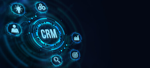 Internet, business, Technology and network concept.CRM Customer Relationship Management