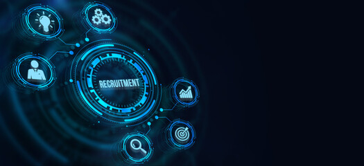 Internet, business, Technology and network concept.Recruitment career employee interview business HR Human Resources concept