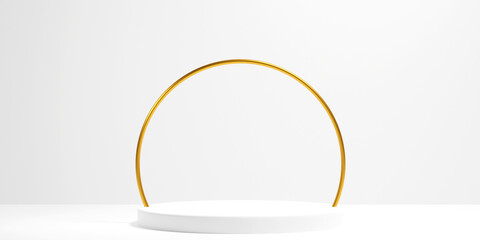 minimal white elegant podium scene for product presentation. 3d illustration	