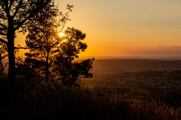 Walberla mountain peak at sunset