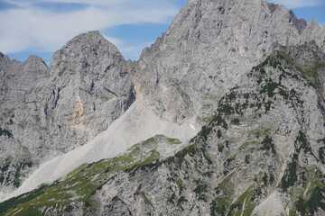 Wanderung zum Kleinen Törl im Wilden Kaiser: Blick Richtung Gruttenkopf
