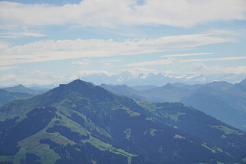Fototapeta premium Vom Kleinen Törl im Wilden Kaiser: Das Kitzbüheler Horn im Blick