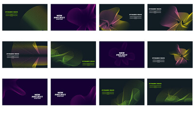 stock illustration set best collection elegant abstract vector wave line futuristic