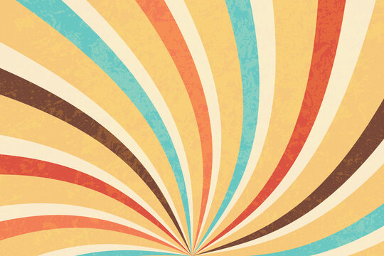 Vintage sun retro banner background. Colourful grunge sunburst. Vector illustration. © Olga