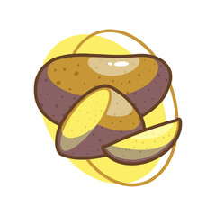 Potato vegetables drawing illustration design