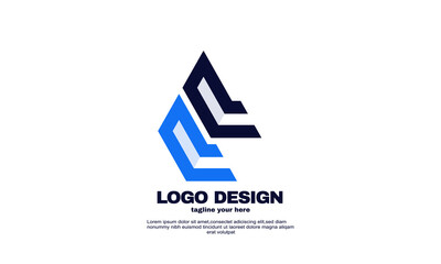 abstract blue navy color inspiration modern company business logo design template