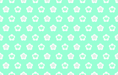 design pattern Sweet and cute seamless of tiny flowers isolated on green background. Suitable for wrapping paper, wallpaper, fabric, design