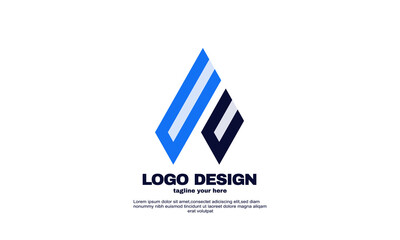 awesome blue navy color inspiration modern company business logo design template