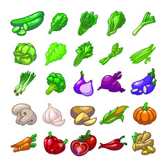 Vegetables set drawing illustration design