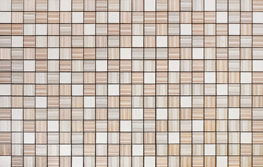 Brick mosaic tile texture background. Modern luxury square tile wall backdrop.