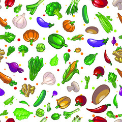 Vegetables seamless pattern drawing illustration design