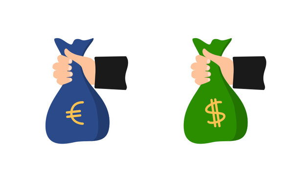 hand holding a bag with money