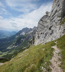 Obraz premium Wanderung zum Kleinen Törl im Wilden Kaiser