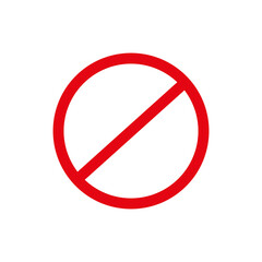 Red no entry sign. Warning icon. Traffic laws. Information concept. Isolated object. Vector illustration. Stock image. 