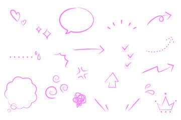 set of hand drawn arrows and symbol vector illustration.