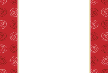和風　ポストカード　テンプレート（赤）