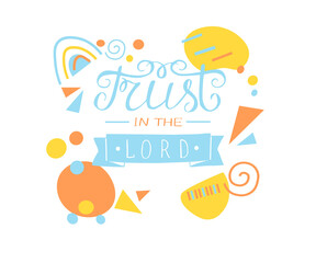 Hand lettering Trust in the Lord with dots