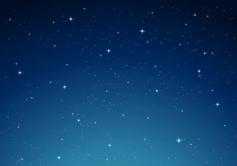 Fotobehang Blue night sky with stars vector illustration © Ghen