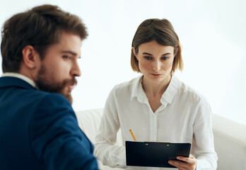 Obraz premium psychologist with patient communication professional therapy stress