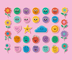 Fototapeta premium bundle of stickers