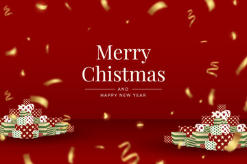 Merry Christmas and Happy New Year Greeting Card