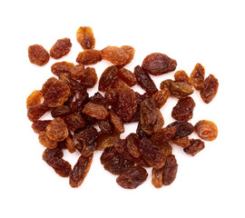 handful of sultana raisins isolated on white background