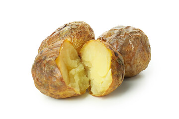 Tasty baked potato isolated on white background