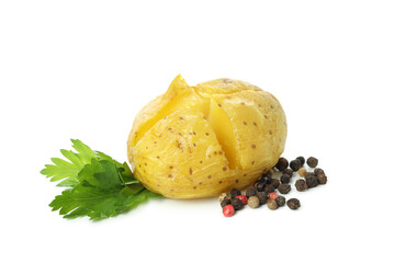 Tasty baked potato isolated on white background