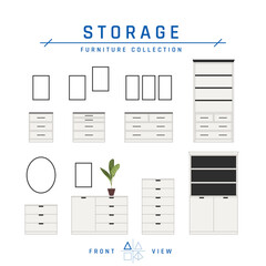 Dressers and storage drawers in flat style, vector © marina_ua