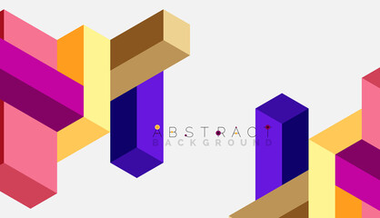 Abstract background. 3d cubes, cubic elements and blocks. Techno or business concept for wallpaper, banner, background, landing page