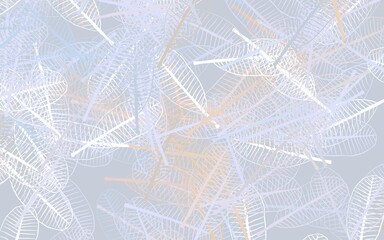 Light Purple vector doodle background with leaves.