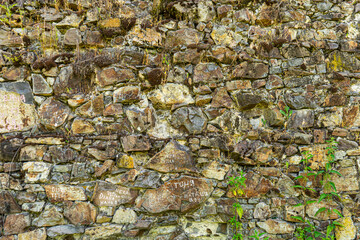 Gray stone wall background, close-up