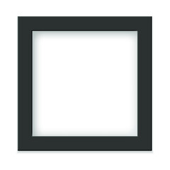 Realistic Square Black Blank Picture frame isolated on a white background