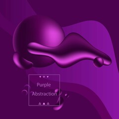 Purple abstraction. Vector purple background. Poster cover with modern ultraviolet color. Dark purple abstract pattern. 3D image.