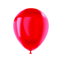Red balloon isolated on a white background