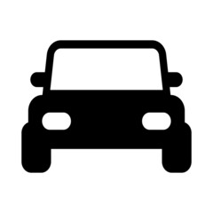 Jeep pickup car front view icon cartoon style, template for logo