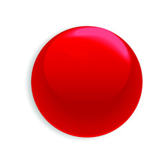 Red blank badge isolated on a white background