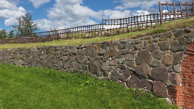 A fence and a boundary wall of a fortress In Russia.