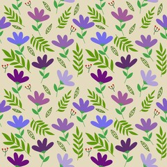 Seamless Floral Pattern.Hand drawing.Hand drawing.