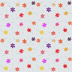 Floral seamless patterns. Summer flowers bloom colorful print pattern illustration.