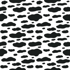 Abstract seamless background.cow texture pattern repeated seamless black white.