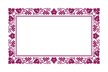 Wine theme. Ornament in vine style. Decorative grapes