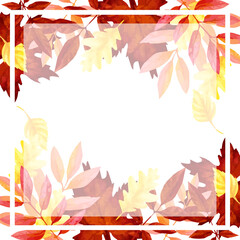 beautiful watercolor template for advertising autumn campaigns. Perfect for sale, business cards, packaging, thanksgiving, fall news, invitations. Image of watercolor autumn leaves. EPS10