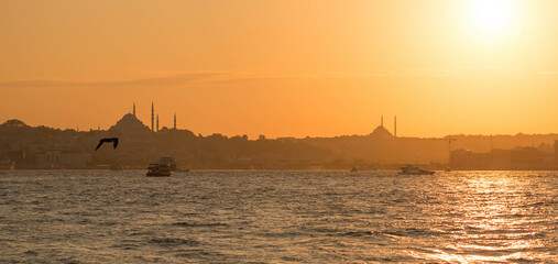 Fototapeta na wymiar ıstanbul bosphours galata tower istanbul sunset