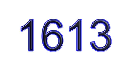 blue 1613 number 3d effect white background
