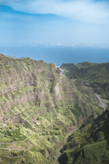 Picturesque road between mountains in nature