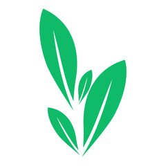 Green natural leaf. leaf icon shapes in modern flat style