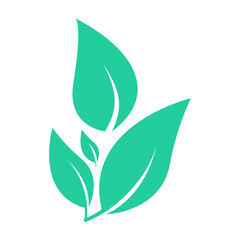 Green natural leaf. leaf icon shapes in modern flat style