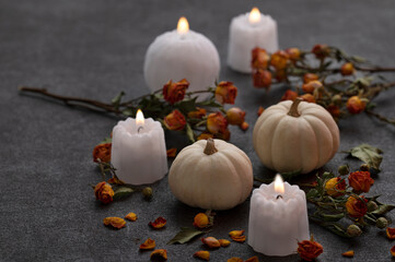 ハロウィン　ハロウィンのディスプレイ  ホワイトパンプキン