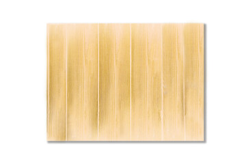 Yellow sandy beige golden nature background texture of painted wood vertical boards on a white background.